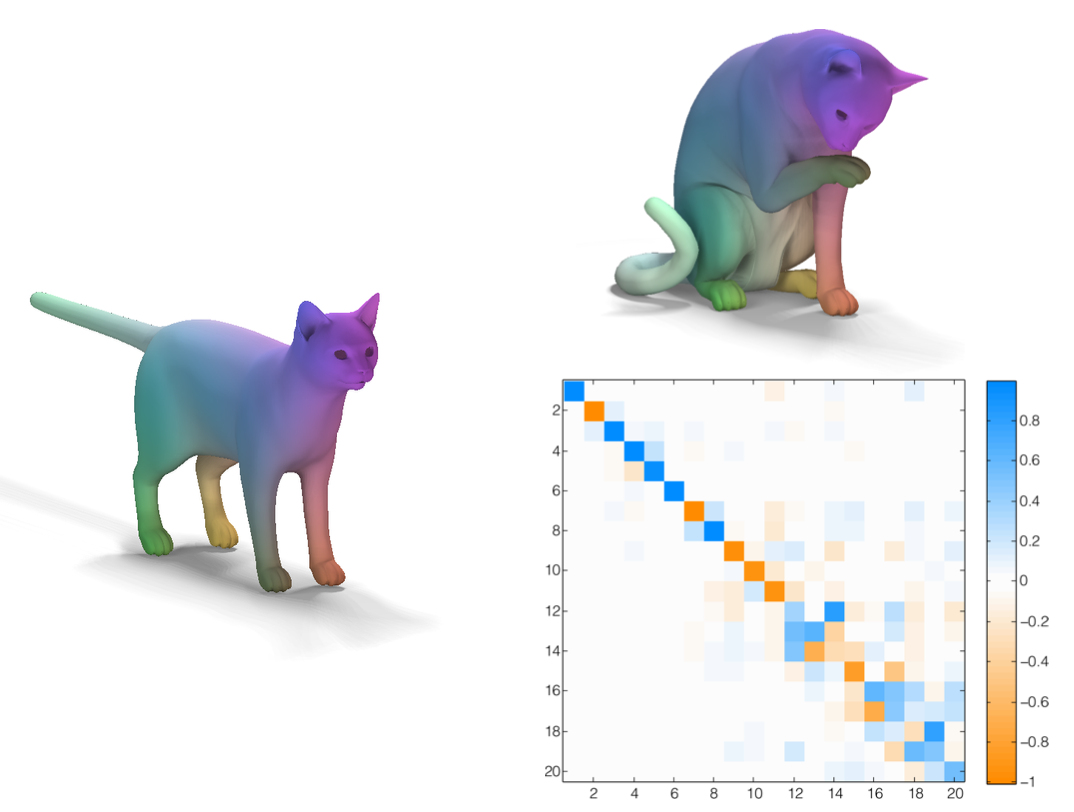 Functional Maps: A Flexible Representation of Maps Between Shapes (Ovsjanikov et al., SIGGRAPH 2012)